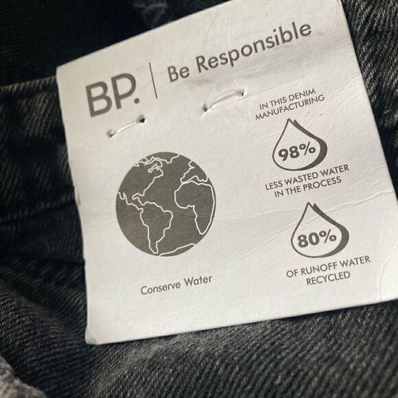 New BP Black Ripped Distressed Wide Leg Jeans 27 - Picture 6 of 10